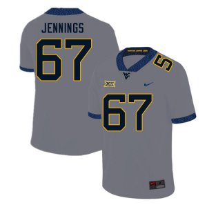 Men's West Virginia Mountaineers NCAA #67 Chez Jennings Gray Authentic Nike Stitched College Football Jersey HO15O04TC